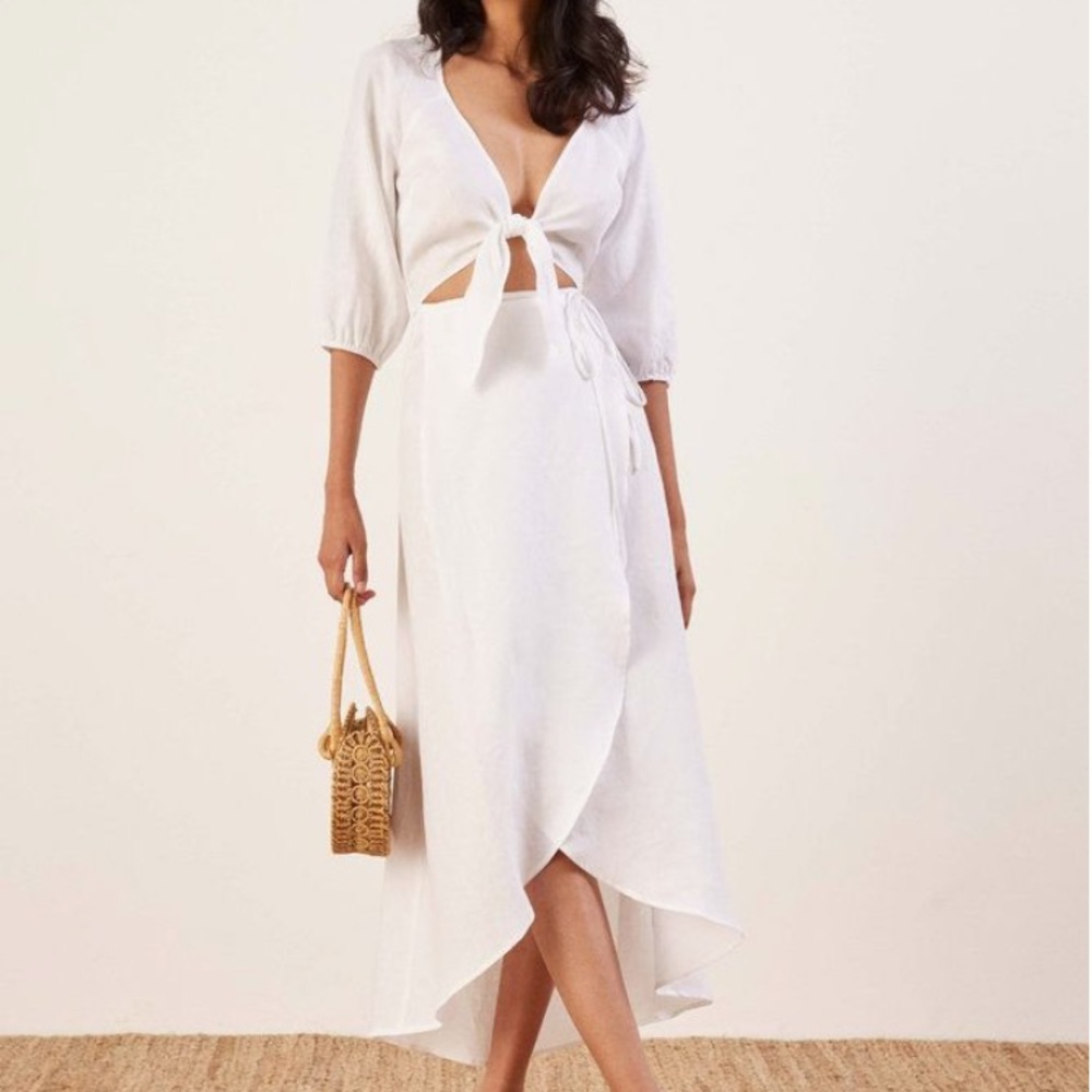 NWT Reformation Crete dress in white